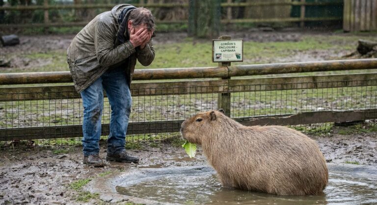 Image for: Intoxicated Man Climbs Into Zoo Enclosure to 'Apologize to the Capybara,' Capybara Unbothered