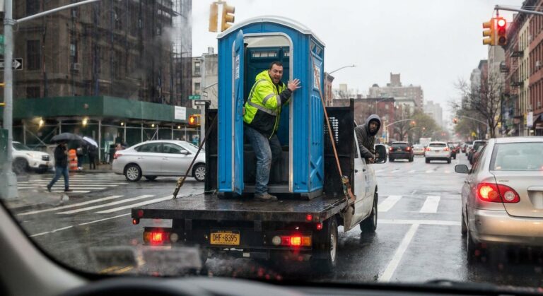 Image for: Man Steals Portable Toilet from Construction Site, Discovers Too Late That It Was Occupied