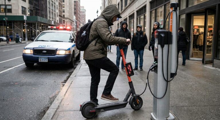Image for: Suspect Flees Police on Electric Scooter at 8 MPH, Stops Mid-Chase to Charge It